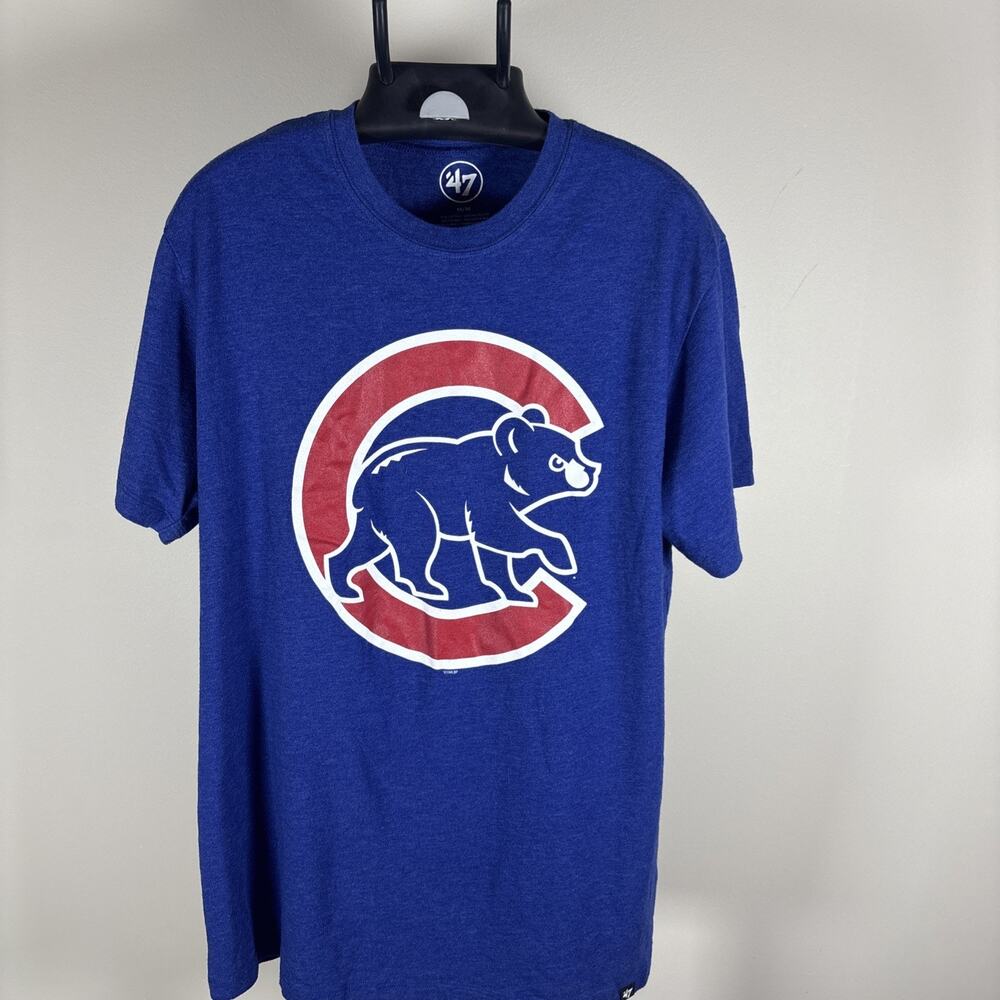 '47 Brand Chicago Cubs MLB Baseball Blue & Red Short Sleeve T-Shirt Men's M